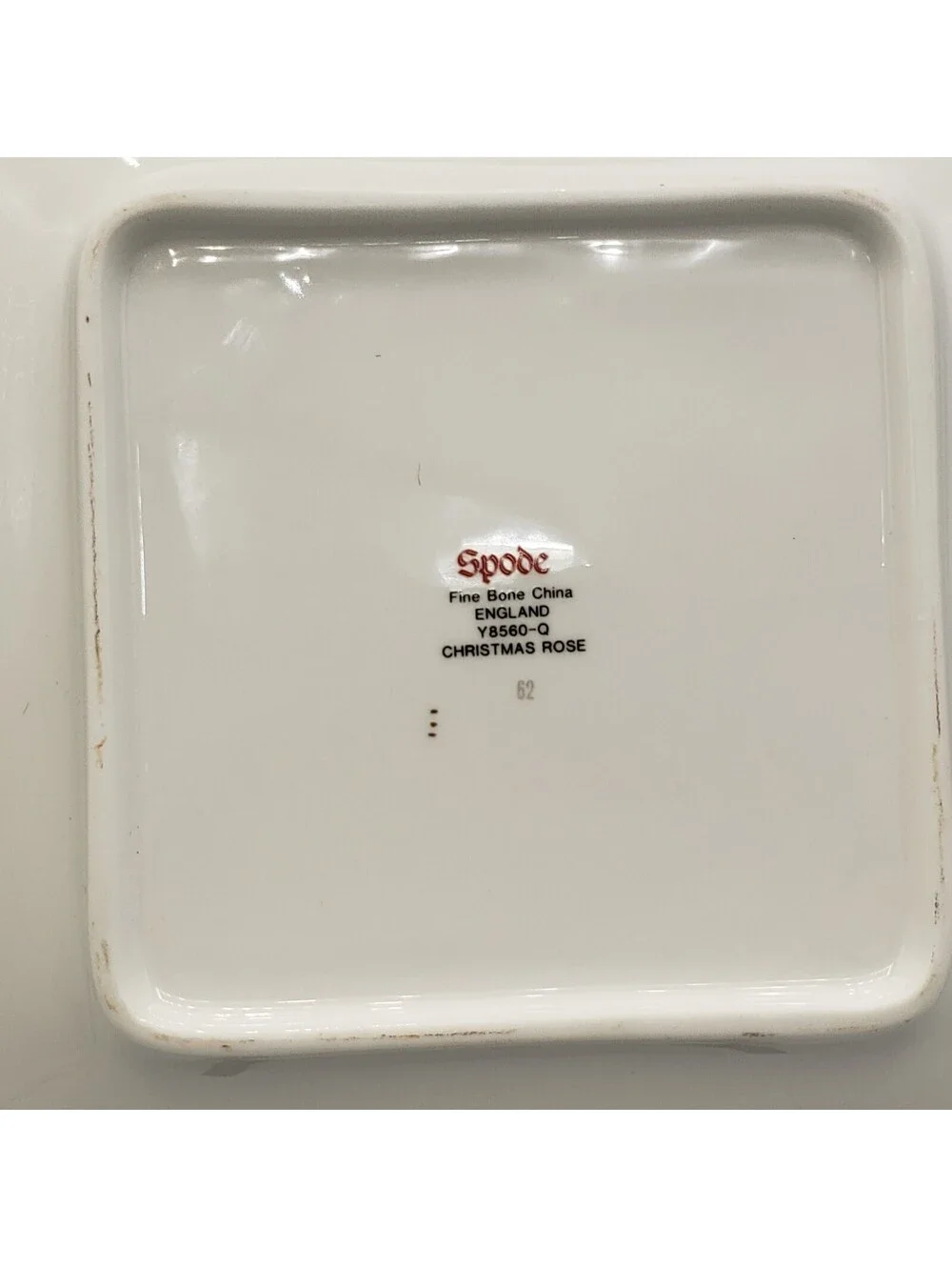 Vintage Spode Christmas Rose Square Tray Cake Plate Fine Bone China England